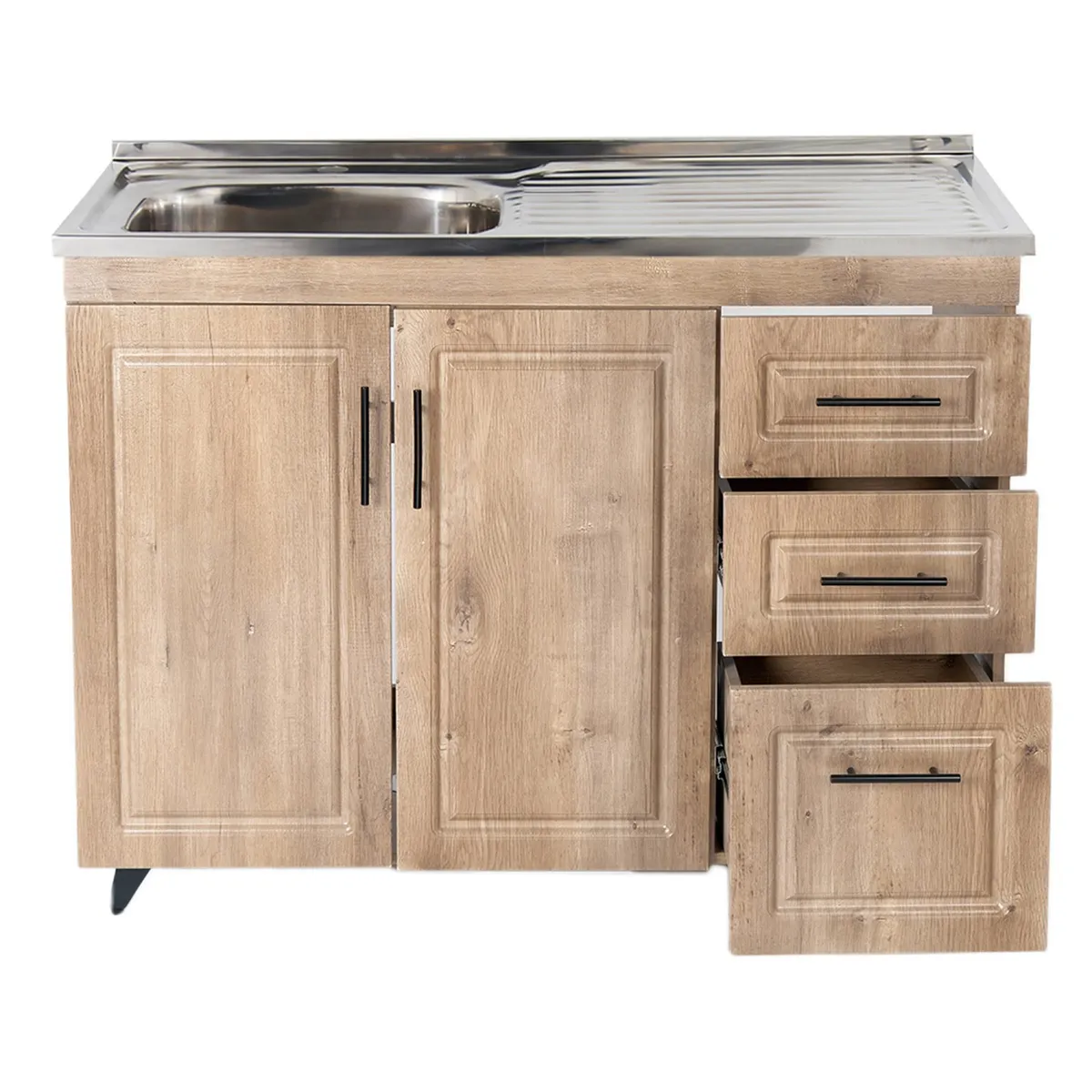 DOMSA - Kit Mueble Lavaplatos Domsa Derecho PVC100WD Nogal 100x50x90cm…