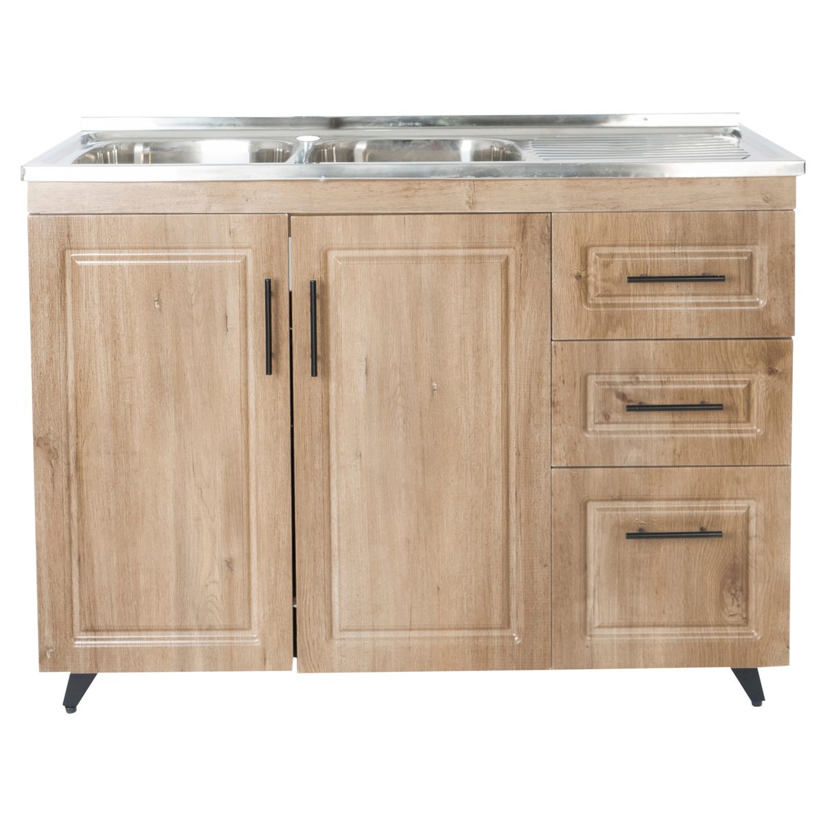 DOMSA - Kit Mueble Lavaplatos Domsa Derecho PVC120WD Nogal 120x50x90cm…