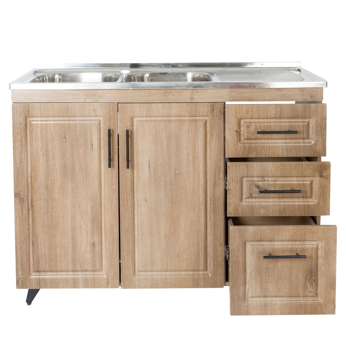 DOMSA - Kit Mueble Lavaplatos Domsa Derecho PVC120WD Nogal 120x50x90cm…