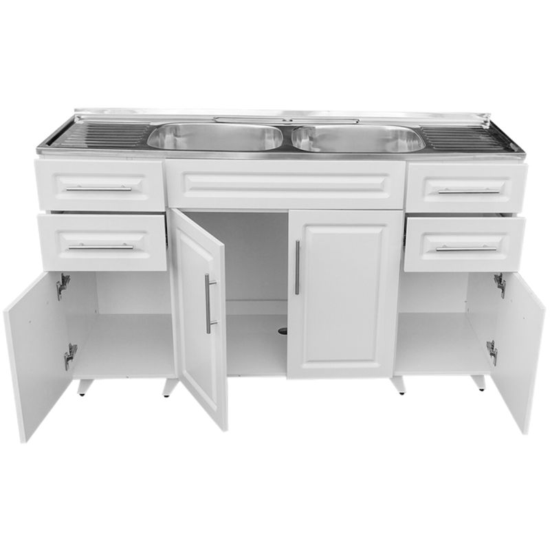 DOMSA - Kit Mueble Lavaplatos Domsa PVC-P150 Blanco 150x50x90cm