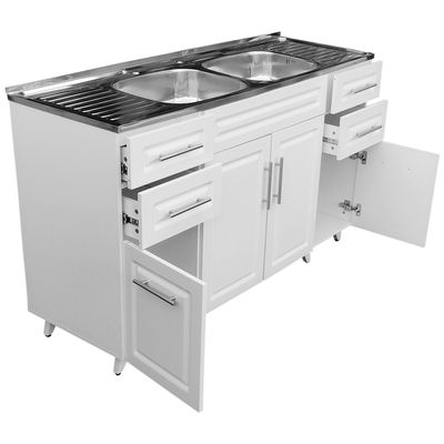 Imagen 2 del producto Kit Mueble Lavaplatos PVC-P150 Blanco 150x50x90cm…