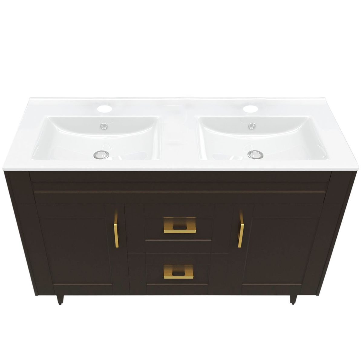 DOMSA - Kit Mueble Vanitorio Doble Deluxe Domsa 120SK CafE PD 120x47x80cm…