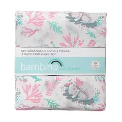 BAMBINO - Set Sábanas de Cuna Blanco Ardilla