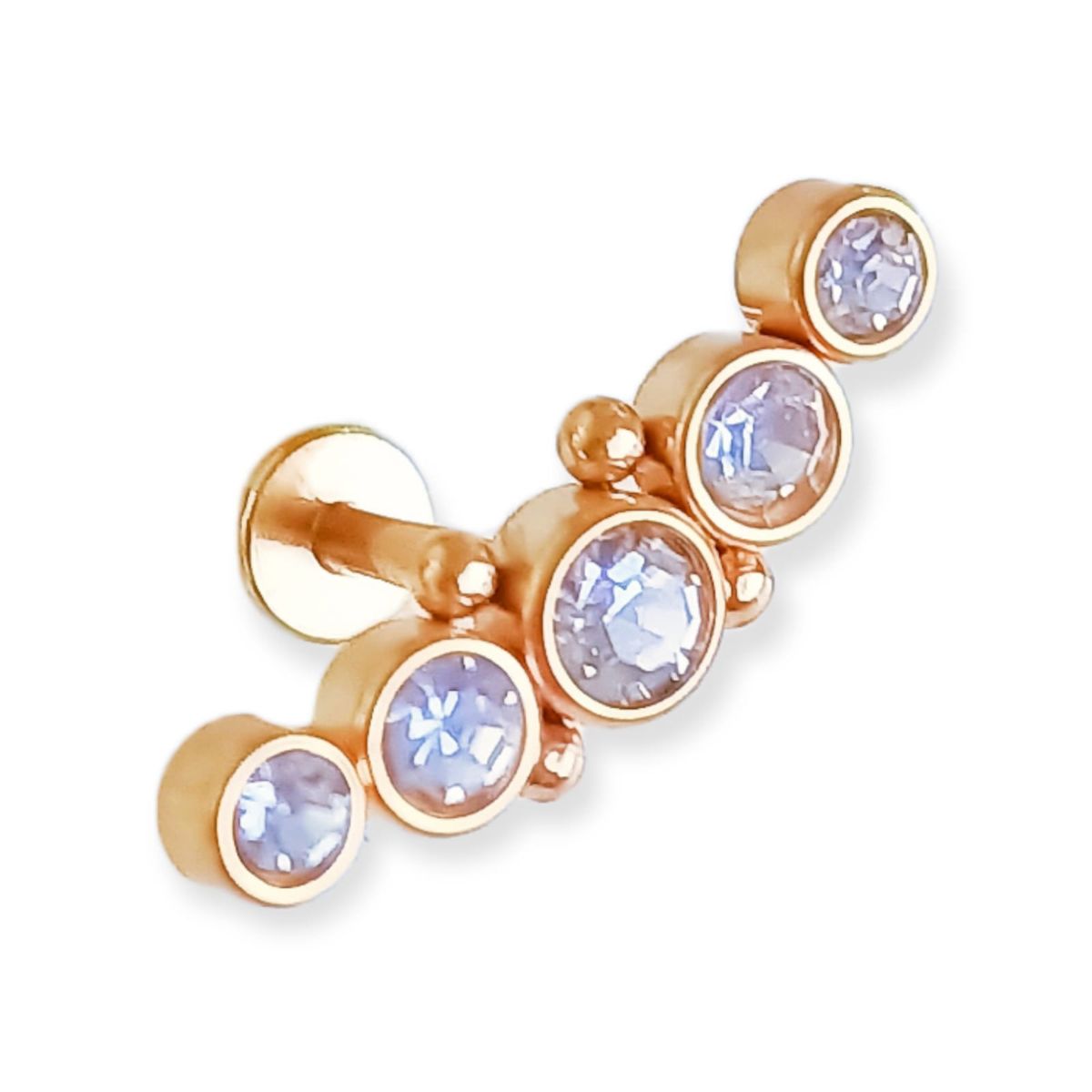 ELBAULDEJUMA - Piercing Oreja Tragus Conch Zircon Chapado En Oro 18k Unidad