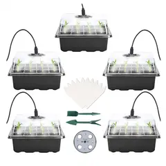 MIABU - Germinador semillas almacigos con luz pack 5 bandejas