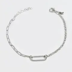 ROSETT - Pulsera mitad tourbillón mitad limada con eslabón