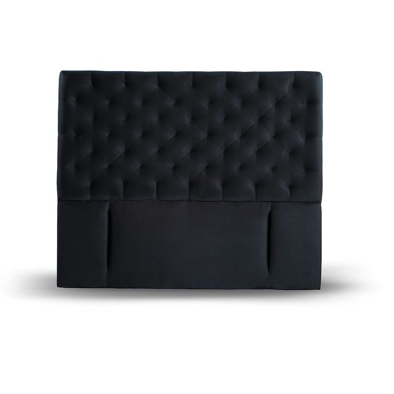 LATAM HOME - Respaldo Latam Home Brescia Negro King Capitoné Tela Madera