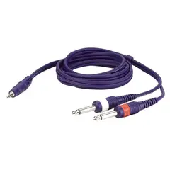 DAP AUDIO - CABLE AUDIO 3.5MM A 2PLUG 6.3MM 1.5MT