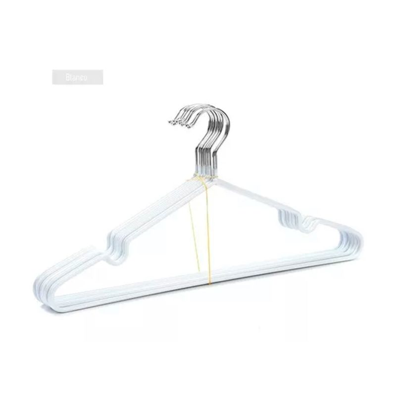 GENERICO - Set 10 Ganchos De Ropa Antideslizante Blanco