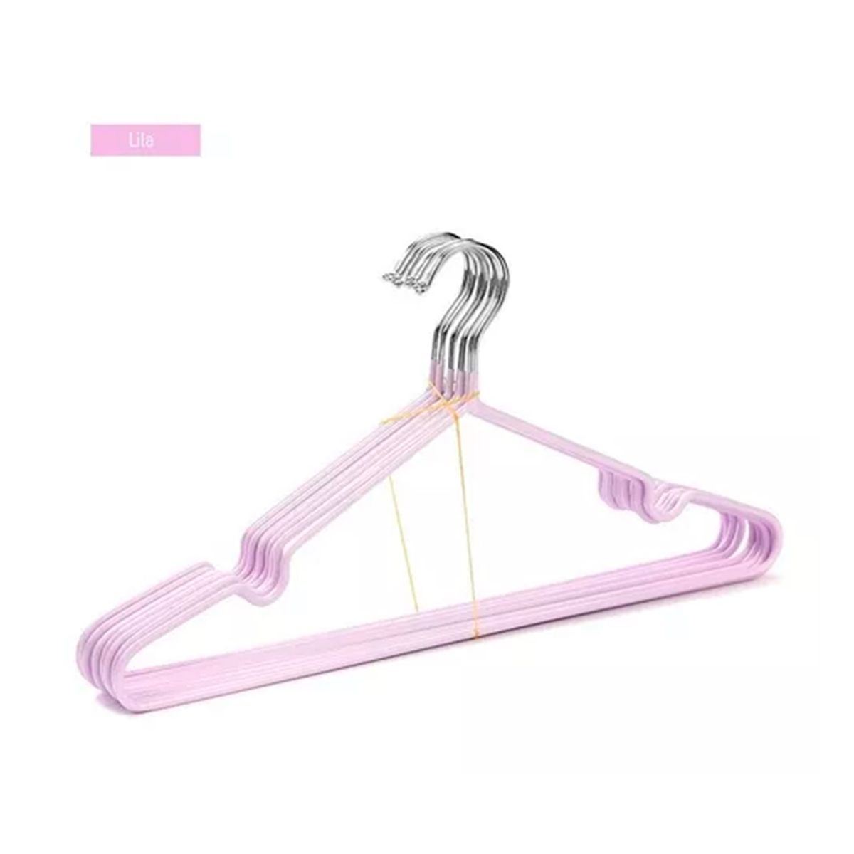 GENERICO - Set 10 Ganchos De Ropa Antideslizante Lila