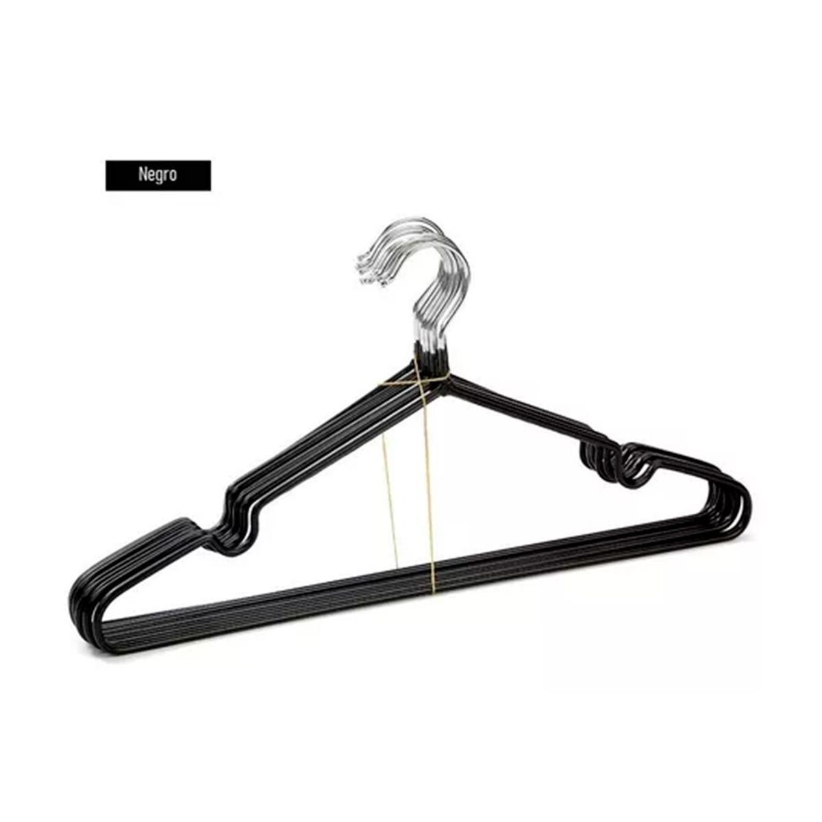 GENERICO - Set 10 Ganchos De Ropa Antideslizante Negro