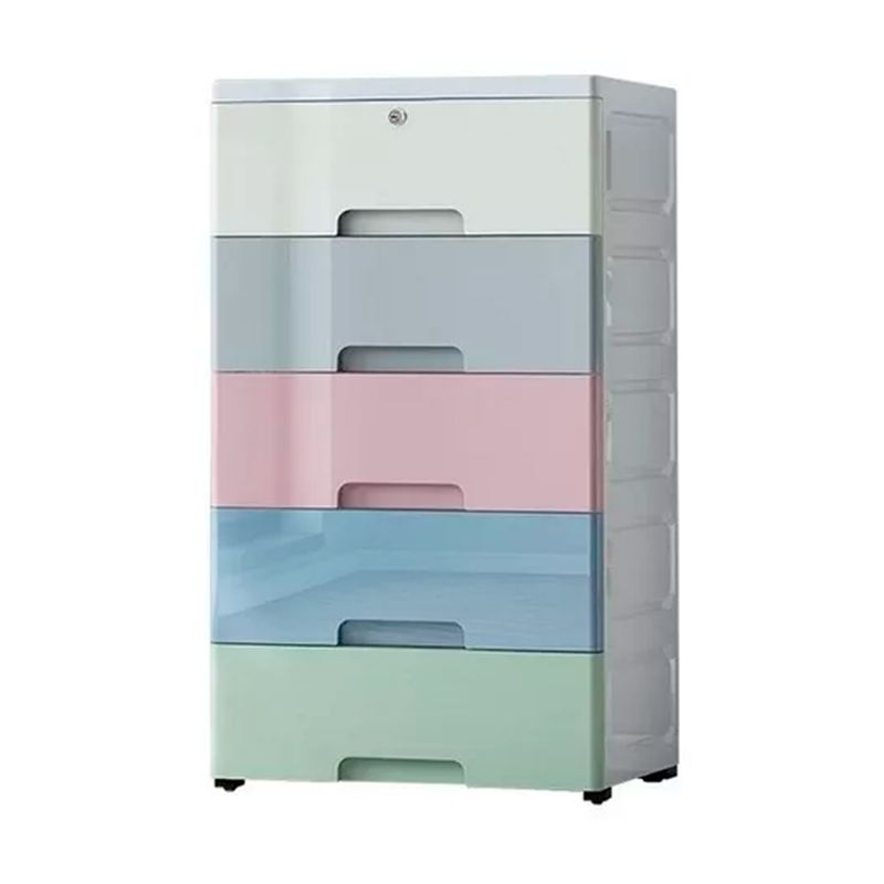 GENERICO - Cajones De 5 Pisos Con Ruedas Y Llave Multicolor