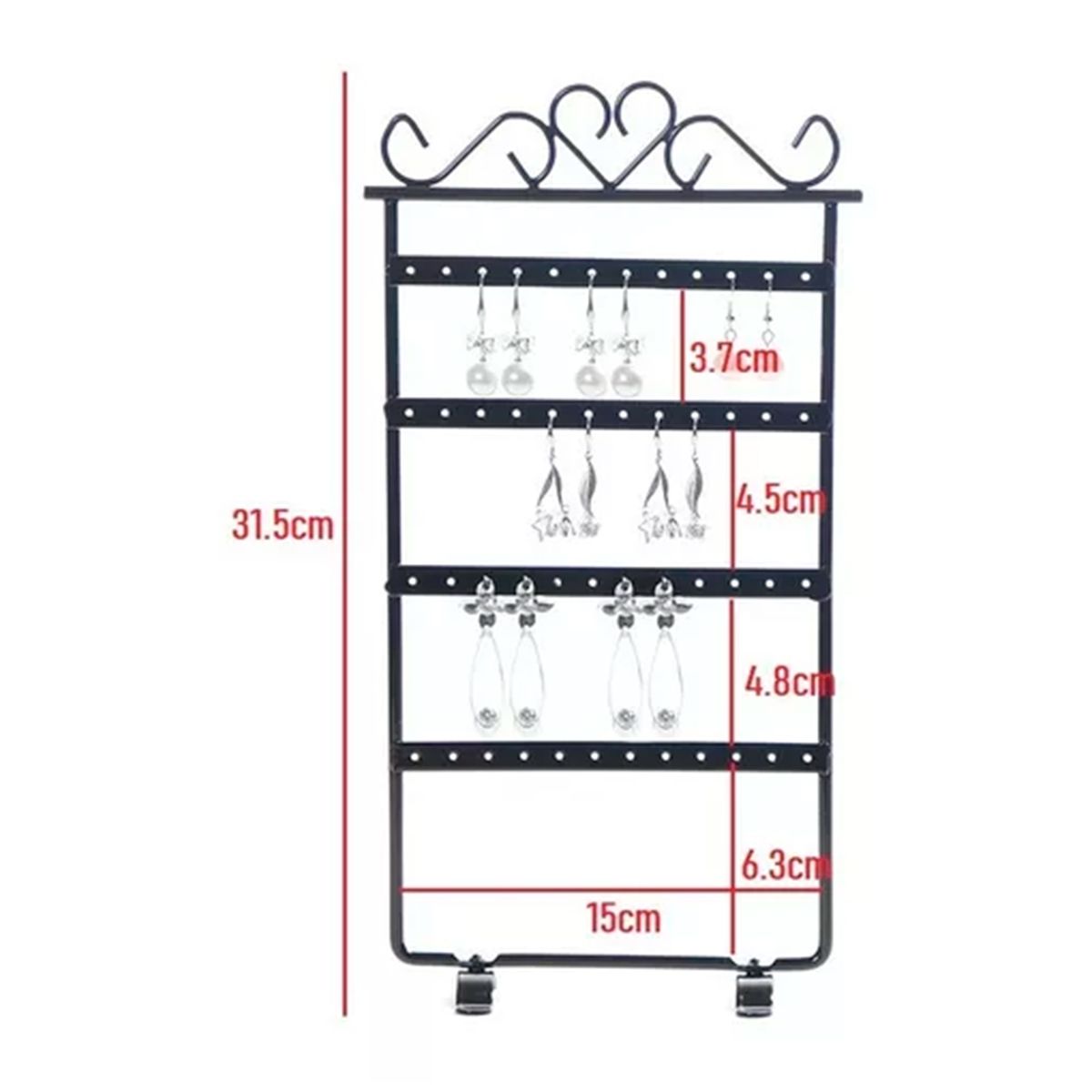 GENERICO - Exhibidor Organizador De Aros Y Colgantes Negro