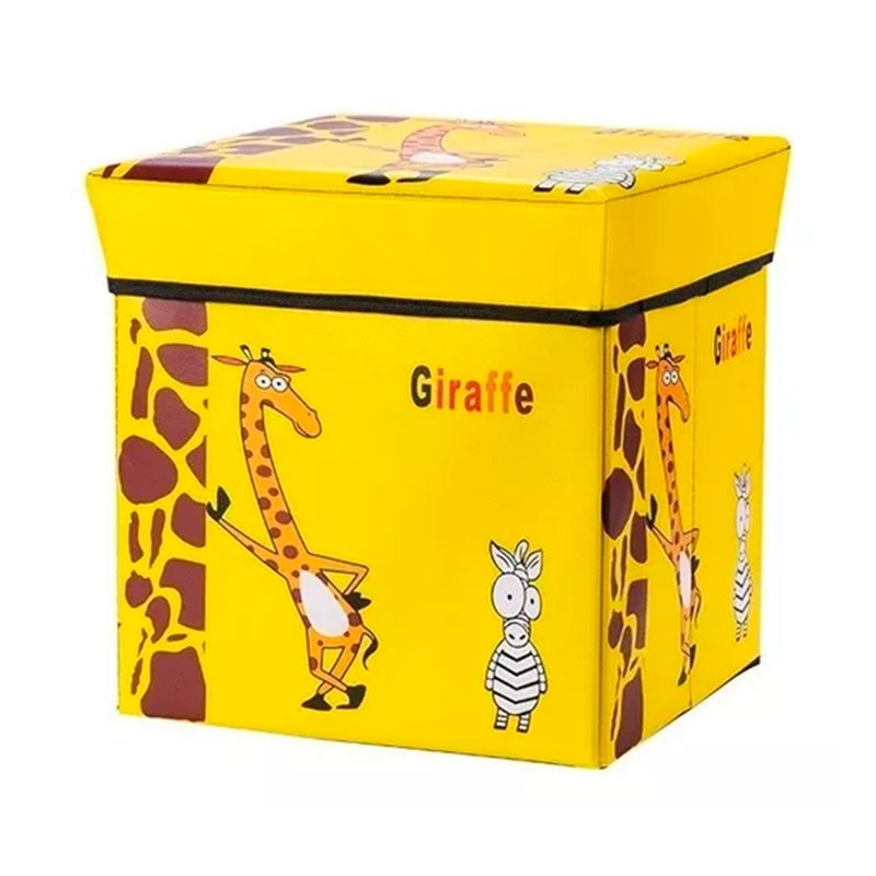 GENERICO - Baul Organizador Plegable Con Tapa 30cm X 30cm Amarillo