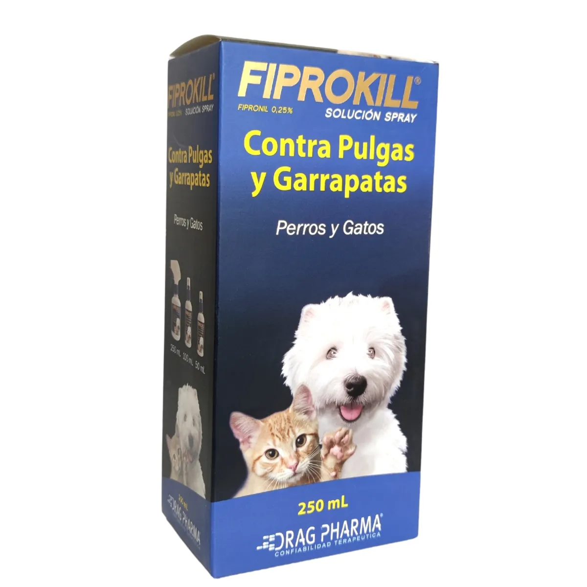 Dragpharma - Fiprokill Spray Anti Pulgas/garrapatas 250 Ml Gatos Y Perro
