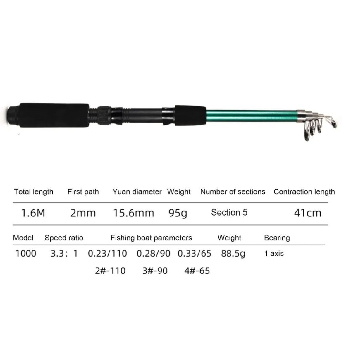 GENERICO - Set De Pesca Con Accesorios Cebos Anzuelos Y Caña Carrete