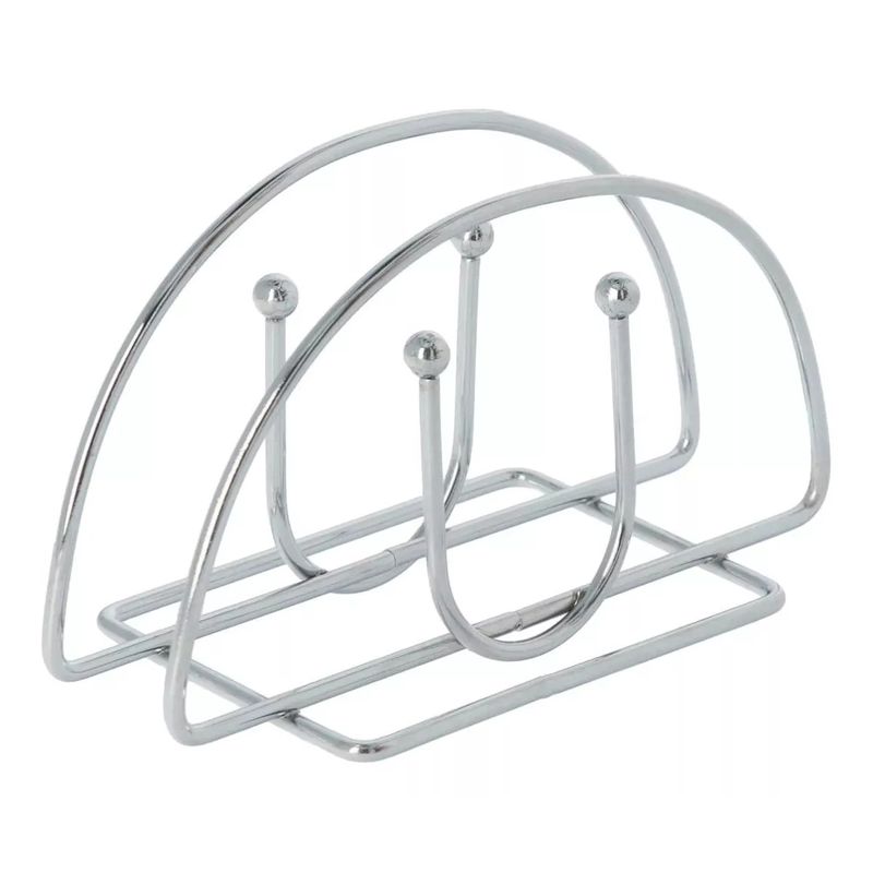 GENERICO - Servilletero Mesa Acero Cromado Forma Semicircular Vertical