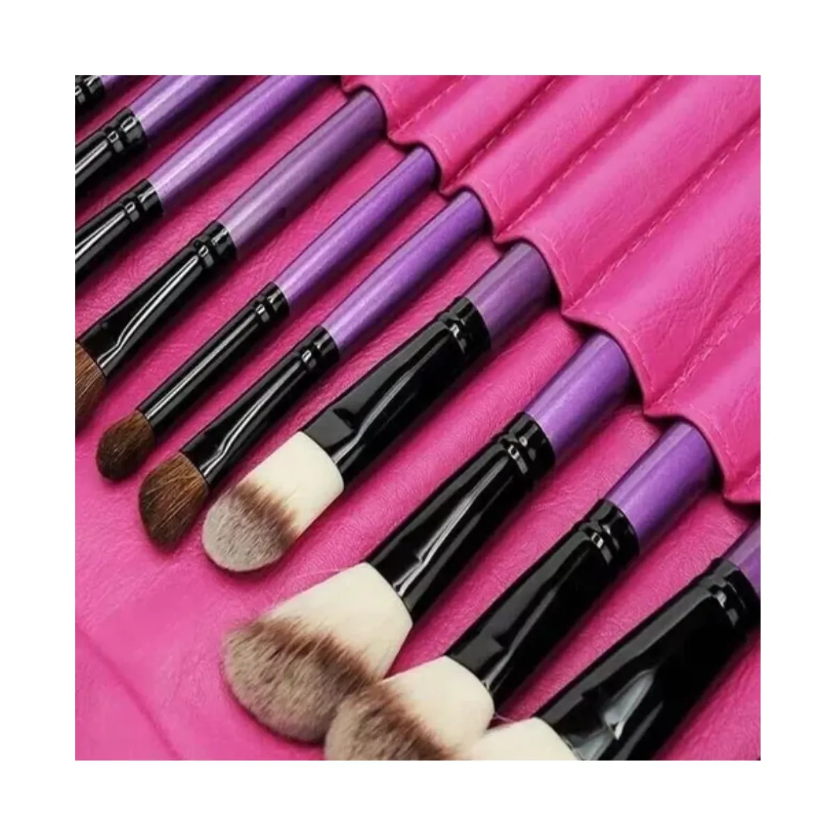 MAXCARE - Set Profesional Manta Maquillaje 24 Brochas Rosada Gms