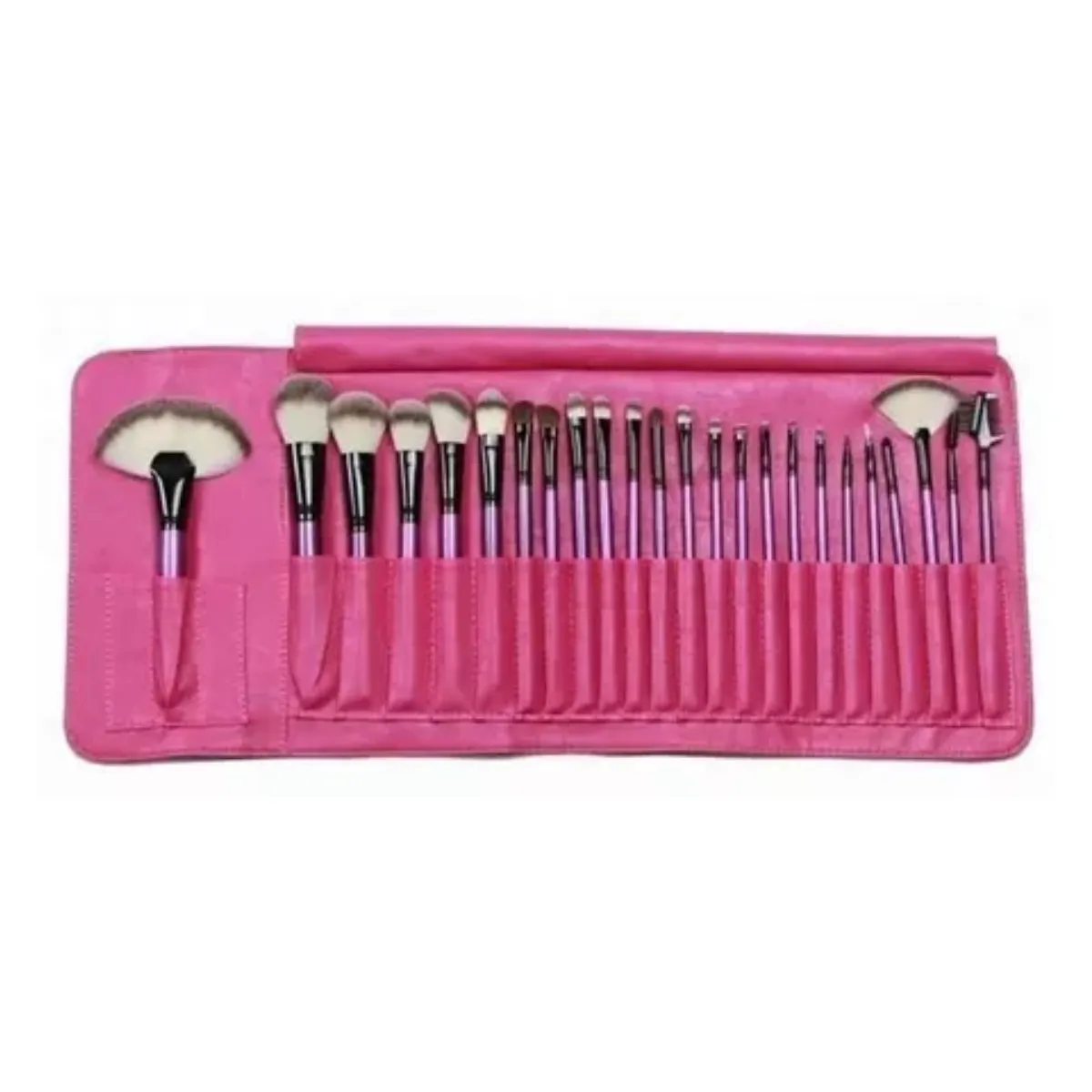 MAXCARE - Set Profesional Manta Maquillaje 24 Brochas Rosada Gms