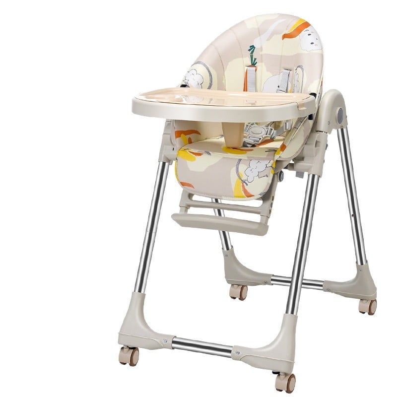 LUBABYCAS - Silla De Comer Reclinable Y Plegable Crema Lubabycas