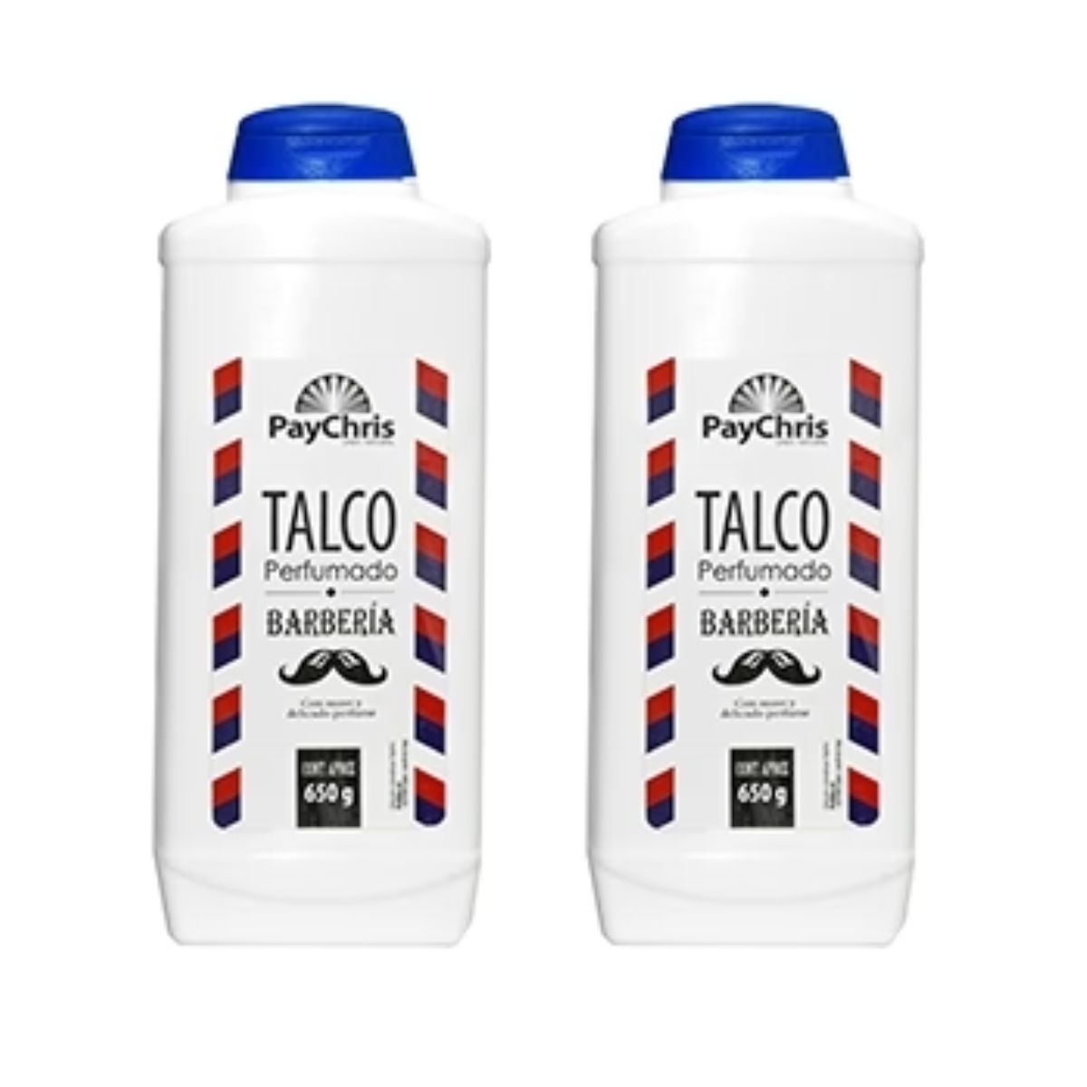 GENERICO - Pack 2 unid Talco Perfumado Barbería Peluquería Pay Chris 650g Gms.-