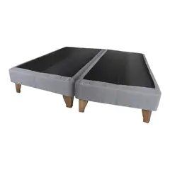 GENERICO - Base Europea para cama 2 plazas 150x190cm LINO GRIS CLARO