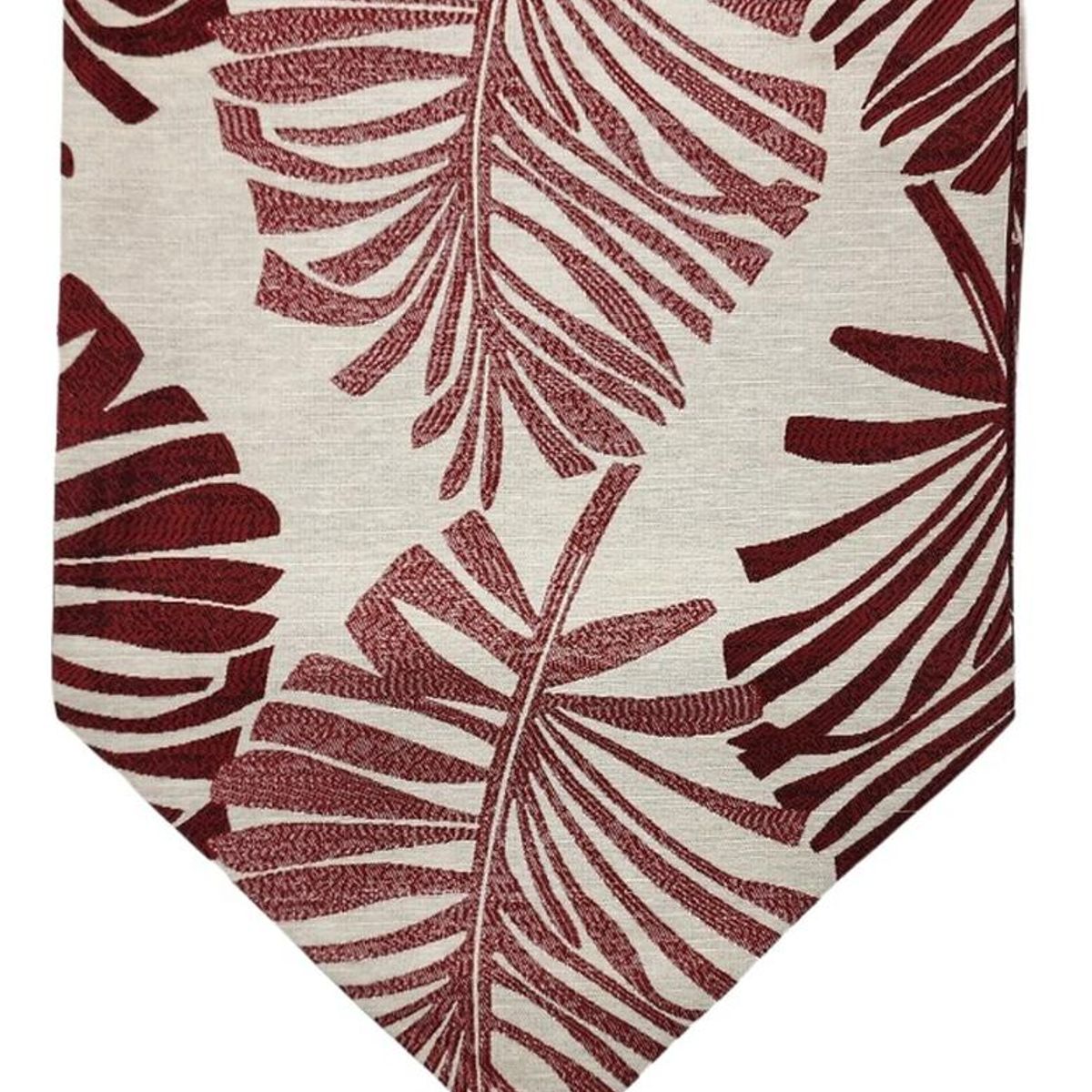 GENERICO - Camino De Mesa Beige Con Hojas Rojas Grandes Decoracion