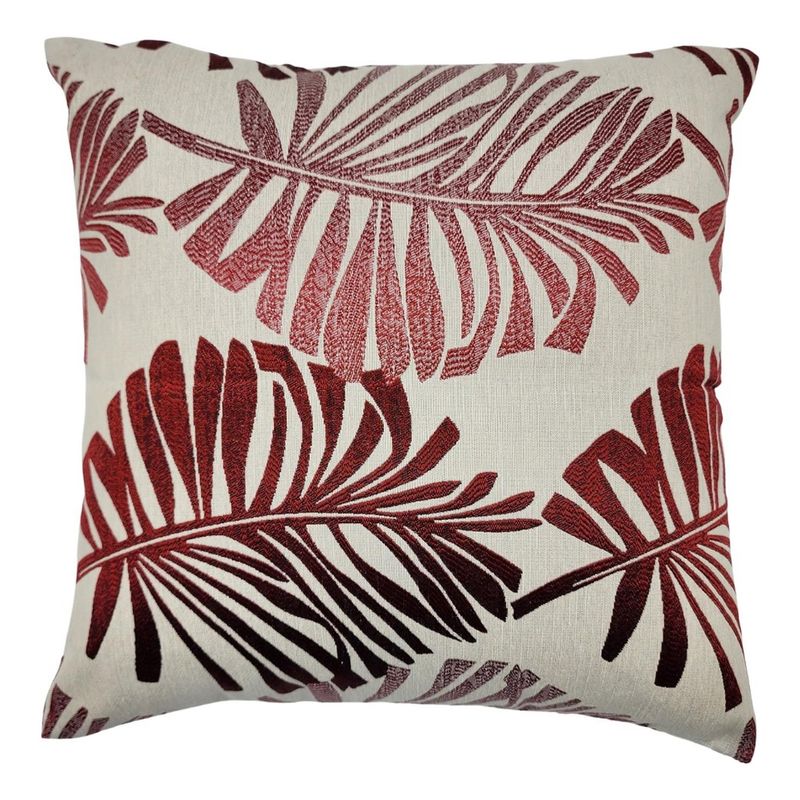 GENERICO - Funda De Cojin Con Diseño De Hojas Rojas Grandes 45 X 45 Cm