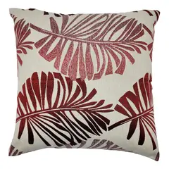 GENERICO - Funda De Cojin Con Diseño De Hojas Rojas Grandes 45 X 45 Cm