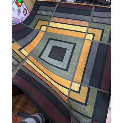 Imagen 2 del producto ALFOMBRA PARA LIVING 160x200 CON DISEÑO DECORATIVO VERDE GEOMETRICO MARIA