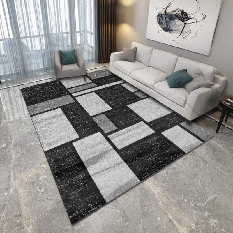 GENERICO - ALFOMBRA GRIS CON DISEÑO REALISTA 3D 160X200 CM ANTIDESLIZANTE MARIA