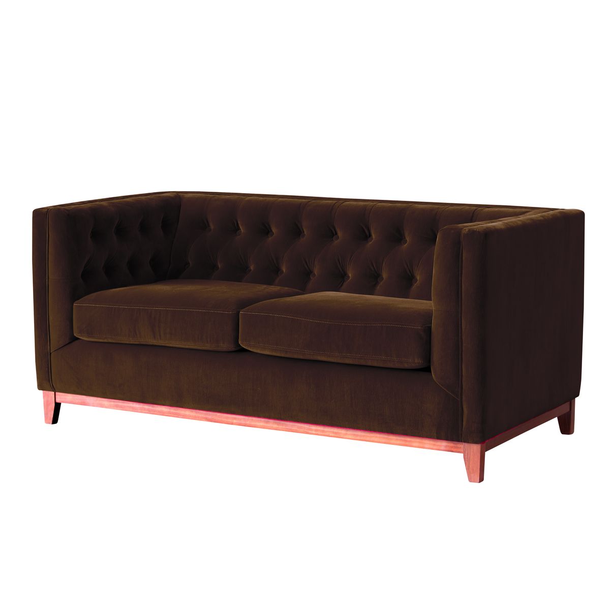 LATAM HOME - Sofa Roma 2 Cuerpos Capitoné Tela Velvet Chocolate