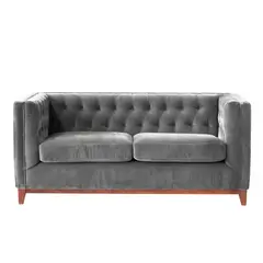 LATAM HOME - Sofá Roma 2 Cpos Capitoné Gris