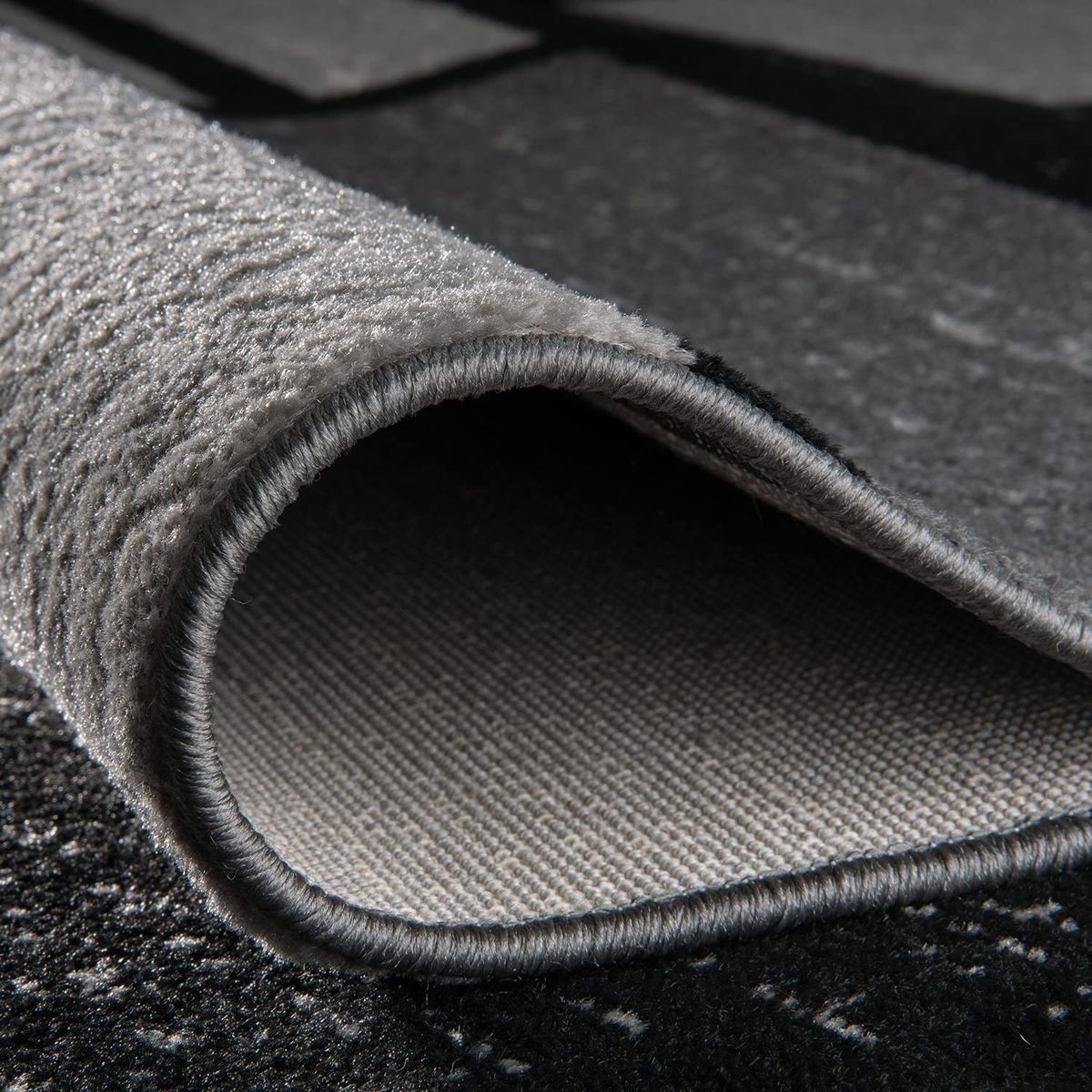 GENERICO - ALFOMBRA GEOMETRICA PARA LIVING 160x200 CON DISEÑO PIEDRA GRIS MARIA