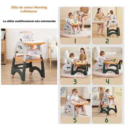 Imagen 2 del producto Silla De Comer Multifuncional Con Ruedas Rosada