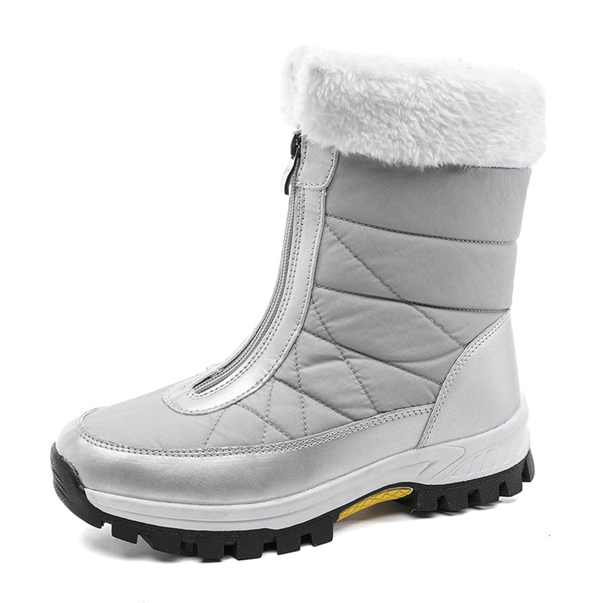 VATYERTY - Botas de nieve con forro térmico y cremallera frontal para mujer