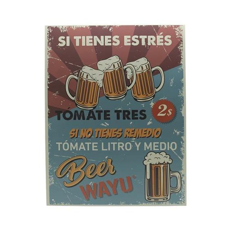 KEEP - CUADRO DECO BEER  40*30CM WAYU