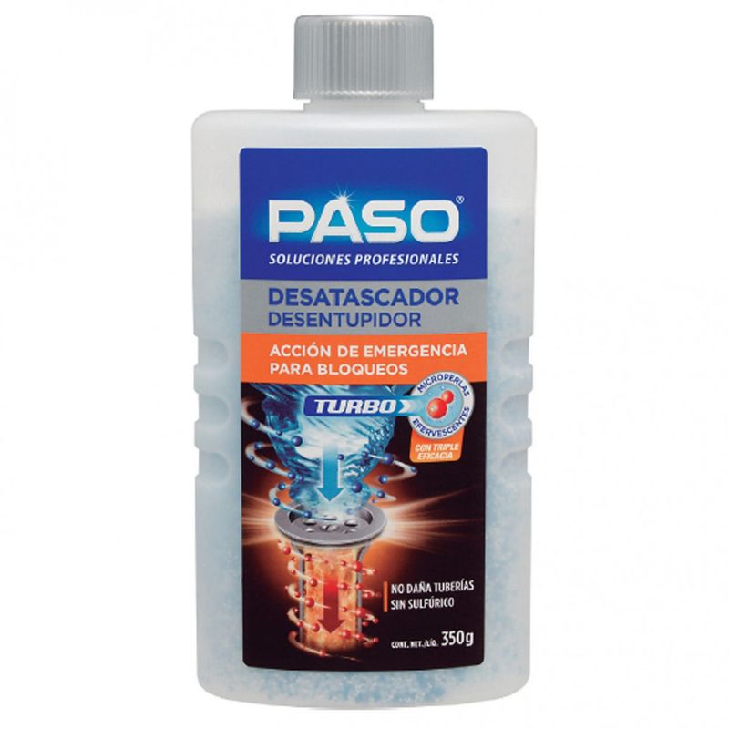 PASO - Destapador Turbo Tuberias y Desagües 350grs Paso