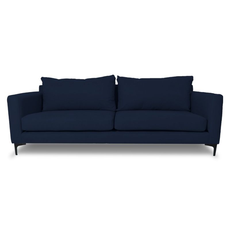 SOFAS HOME - SOFA ALANNA FELPA AZUL 2 CUERPOS