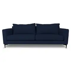 SOFAS HOME - SOFA ALANNA FELPA AZUL 2 CUERPOS