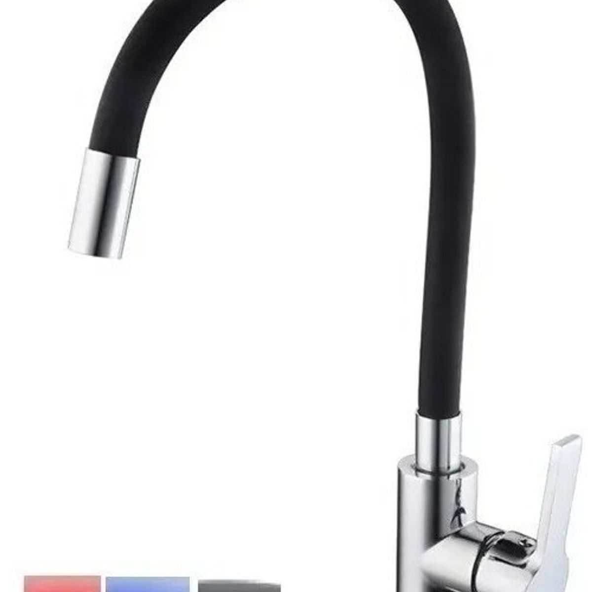 GENERICO - Llave  Monomandos Lavaplatos Flexible Negro