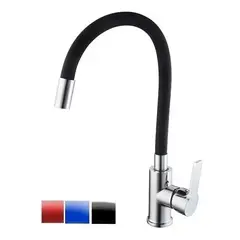 GENERICO - Llave Monomandos Lavaplatos Flexible Negro