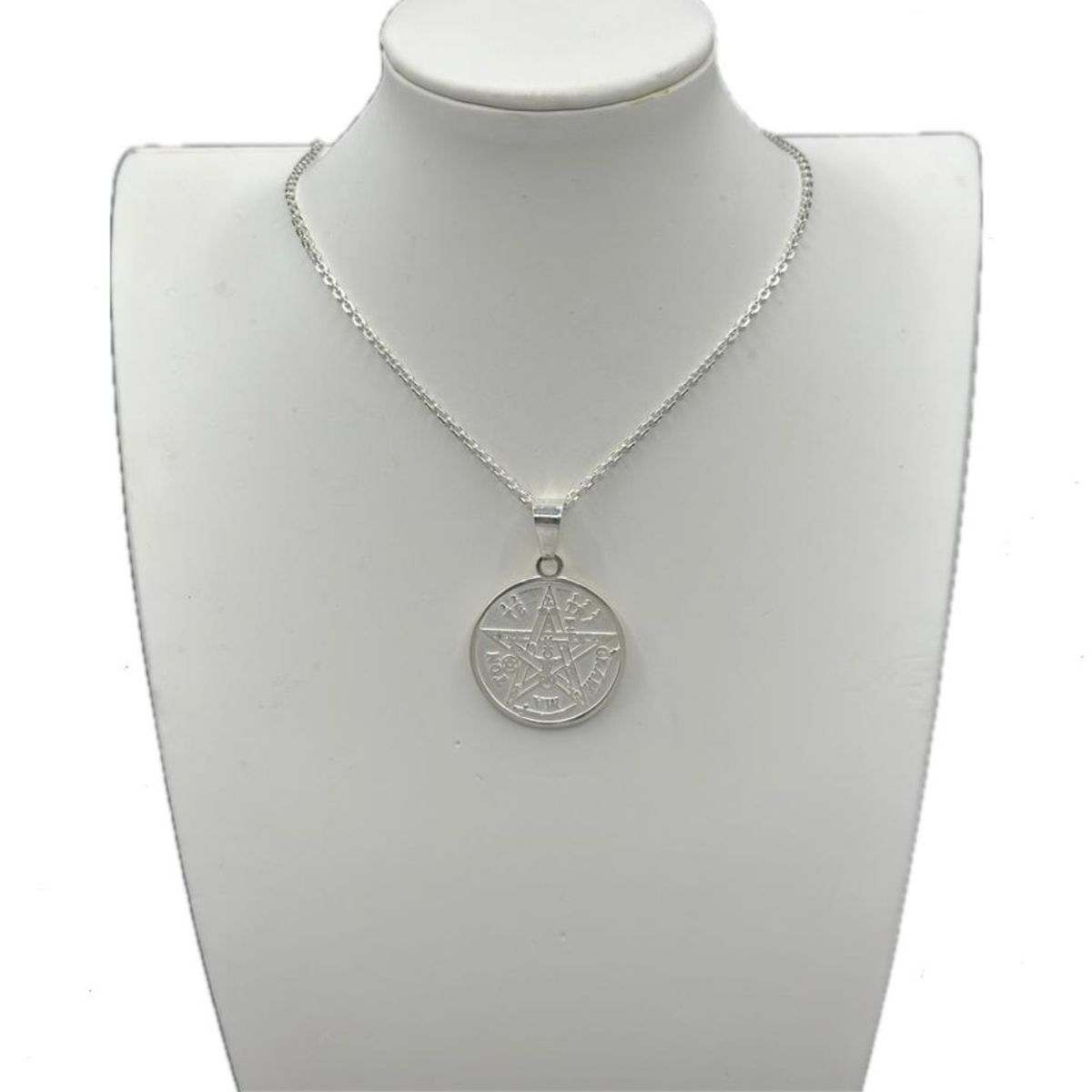 GENERICO - Collar Tetragrammaton Protección Plata Italiana Ley 925 60 Cm