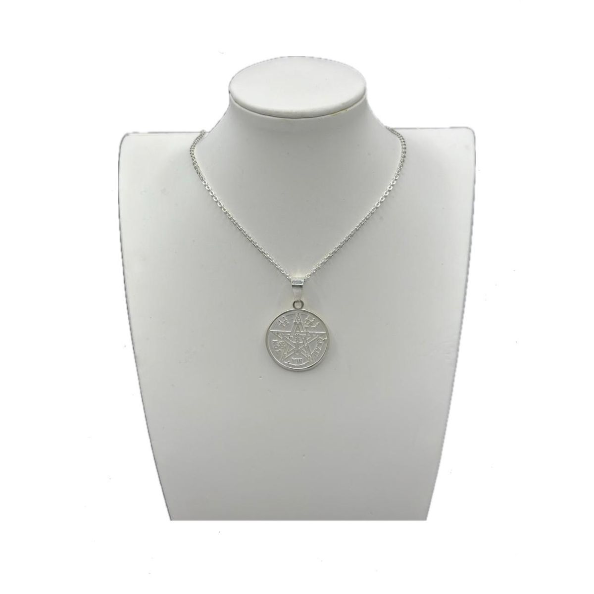GENERICO - Collar Tetragrammaton Protección Plata Italiana Ley 925 60 Cm