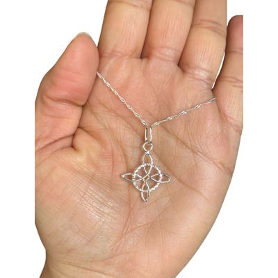 Imagen 2 del producto Collar Nudo De Bruja Amuleto Protección Plata Ley 925 Caja