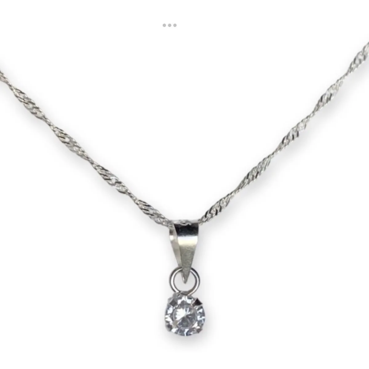 GENERICO - Collar Cadena Delicado Punto De Luz Plata Fina Ley 925