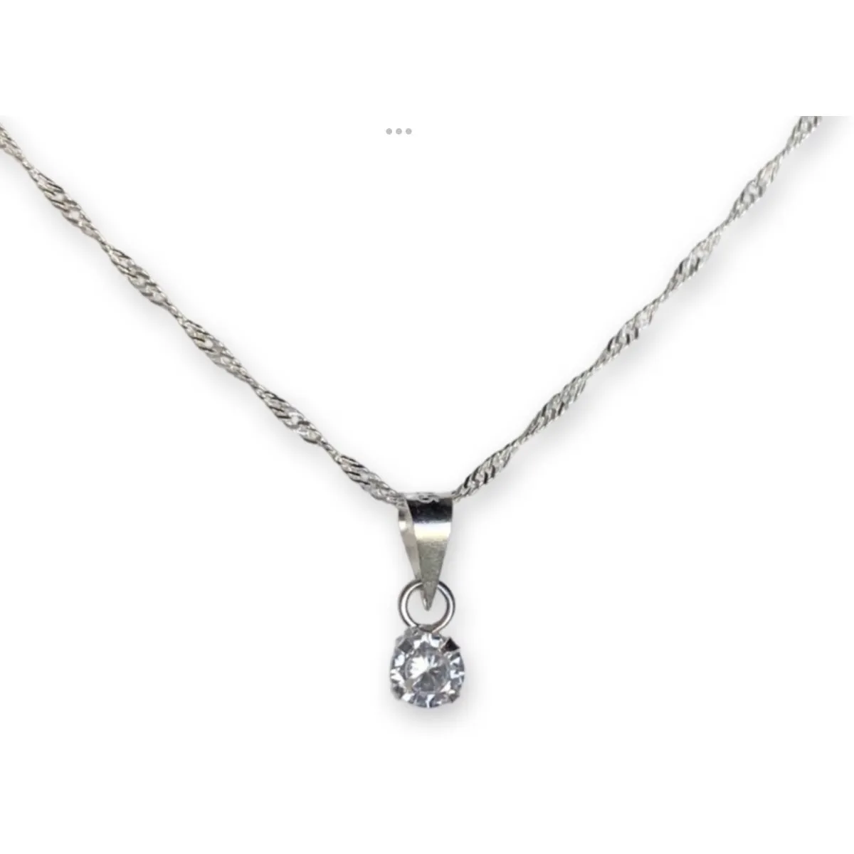 GENERICO - Collar Cadena Delicado Punto De Luz Plata Fina Ley 925