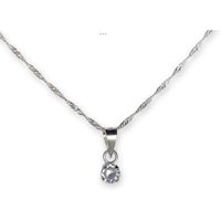 Collar Cadena Delicado Punto De Luz Plata Fina Ley 925