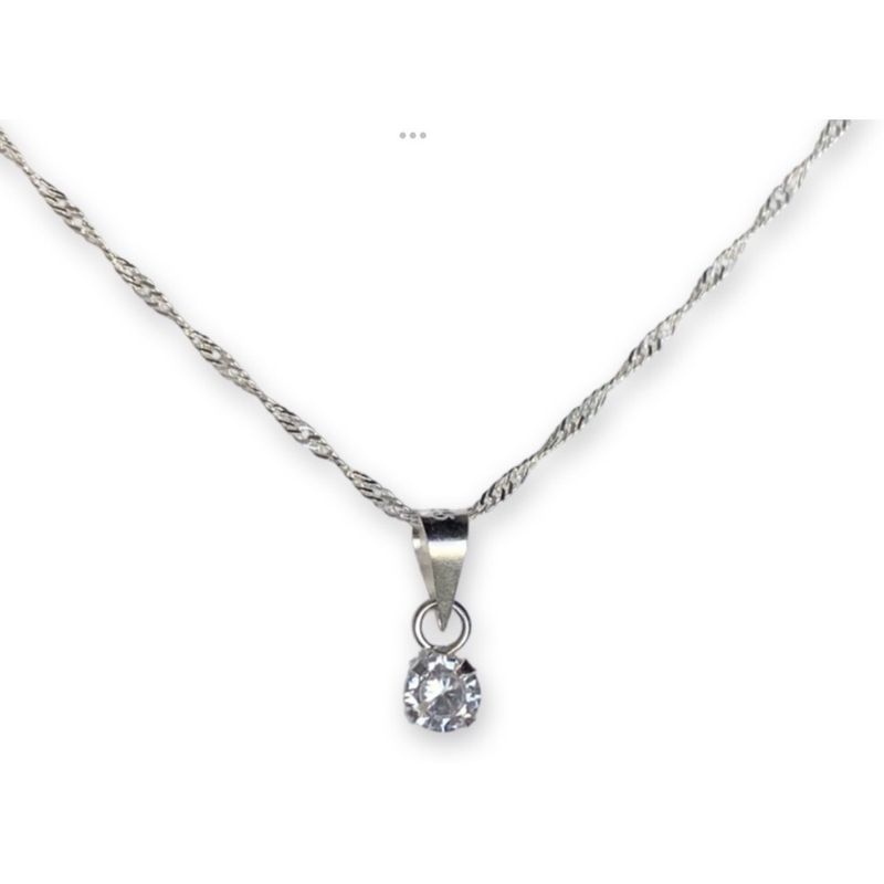 GENERICO - Collar Cadena Delicado Punto De Luz Plata Fina Ley 925