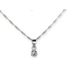 GENERICO - Collar Cadena Delicado Punto De Luz Plata Fina Ley 925